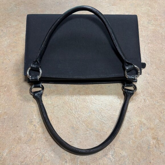 Vintage Miche Classic Base Bag Black Nylon & Leather Dual Handle Purse Zip Close - Picture 4 of 16